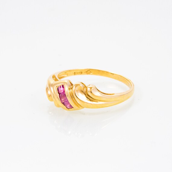 10K, Ruby.  Vintage 10K Yellow Gold Women's Scrol… - image 3