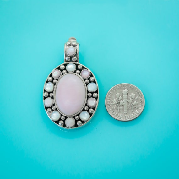 Heavy. Vintage 925 Sterling Silver Pink and White… - image 2