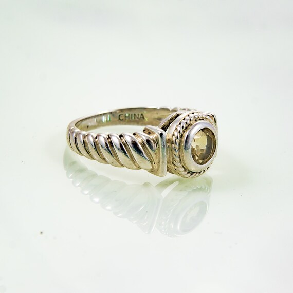 Vintage Sterling Silver 925 Women's Citrine Ring - image 3