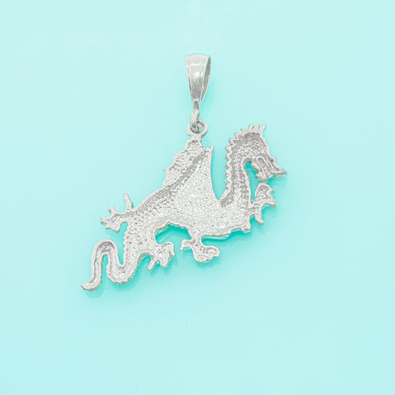 Dragon Pendant. Vintage 925 Sterling Silver Diamo… - image 3