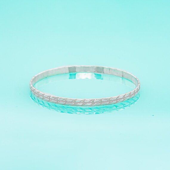 Solid Sterling Silver 925 Vintage Solid Textured … - image 1