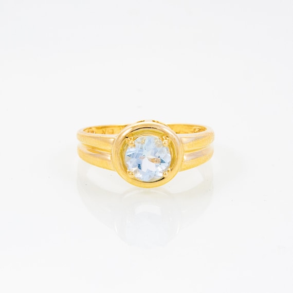 Aquamarine. Vintage 10K Yellow Gold Women's Aquam