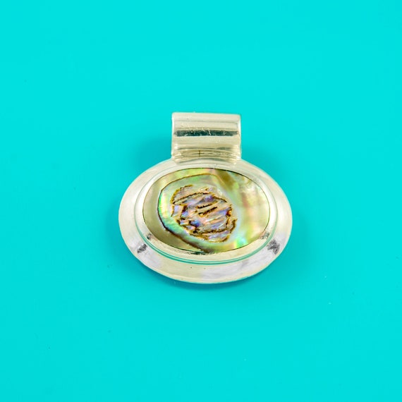 Abalone Shell. Vintage Sterling Silver 925 Abalone