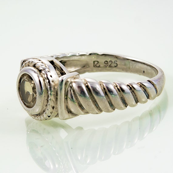 Vintage Sterling Silver 925 Women's Citrine Ring - image 4