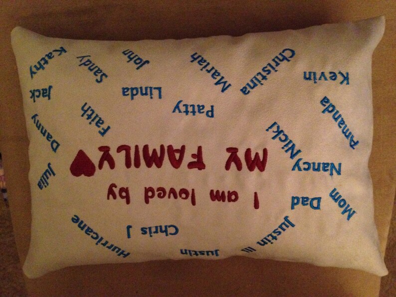A ' Family' Pillow for the long distance family | Etsy