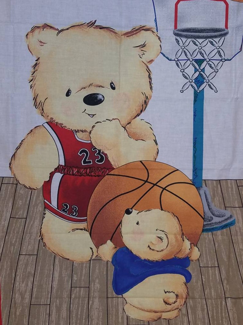 Cranston Home #23 Teedy Bear Basketball Panel Cut n Sew Panel Kramer