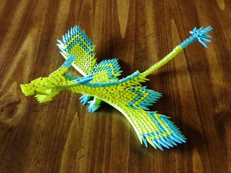 Small Origami Dragon With Wing Etsy