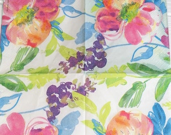 3 pieces  flowers napkin ,decoupage napkin, paper napkins, craft supplies,  decoupage supplies serviette papier collage