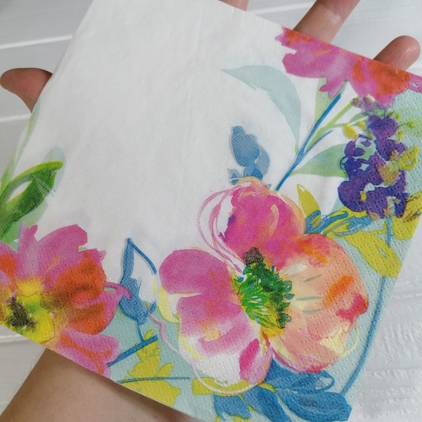 3 pieces  flowers napkin ,decoupage napkin, paper napkins, craft supplies,  decoupage supplies, collage serviette de papier