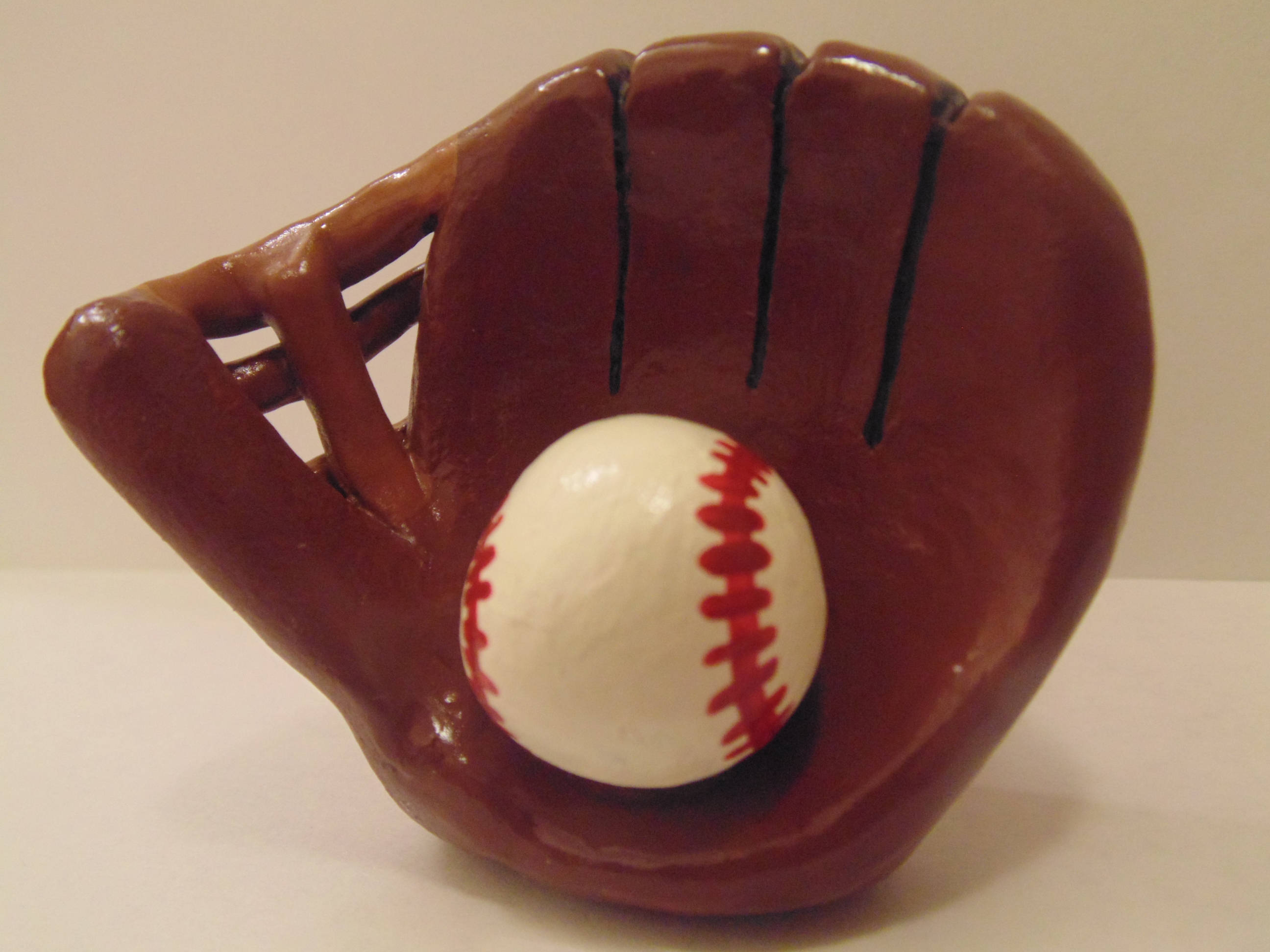 Handmade Polymer Clay Baseball Glove with Ball Sculpture Etsy