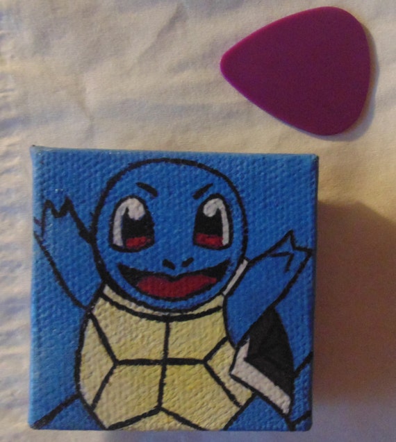 Squirtle Pokemon Handmade 2x2 Blue Water Etsy