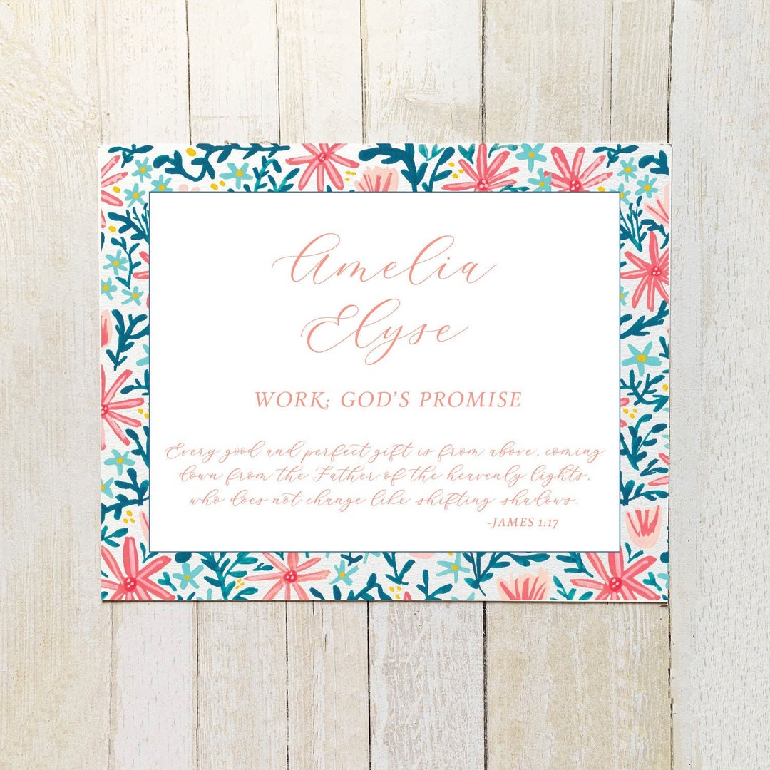 Custom Calligraphy Font and Watercolor Name Art Name Meaning Etsy