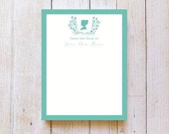 Custom Notepad, Lady Silhouette, 4.25x5.5