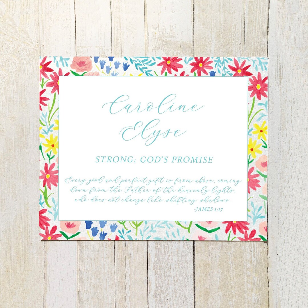 Custom Calligraphy Font and Watercolor Name Art Name Meaning Etsy