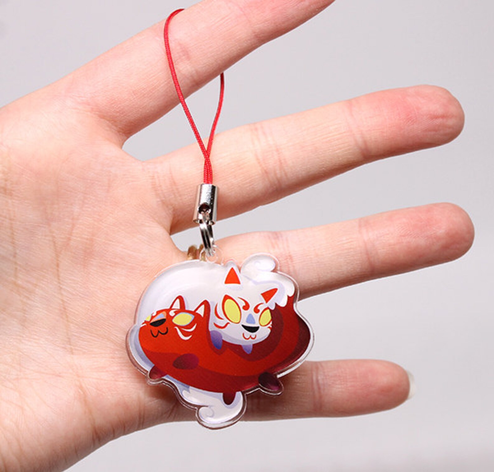 Kitsune Keychain Kitsune Phone Charm kitsune red fox cute Etsy