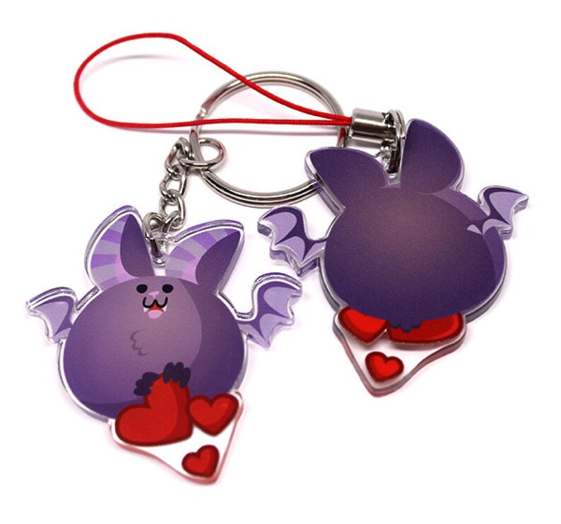 Cute Bat Keychain Cute Bat Phone Charm Halloween keychain Etsy