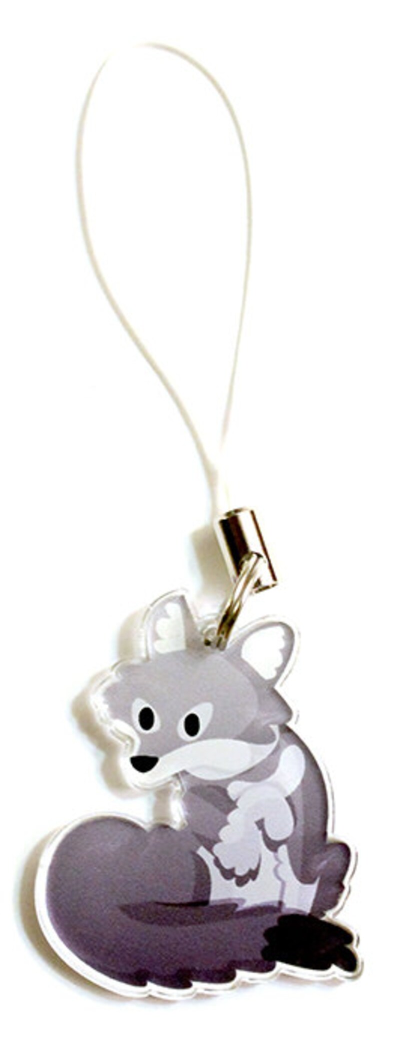 Cute Wolf Keychain Cute Wolf Phone Charm Gray Fox Wolves Etsy