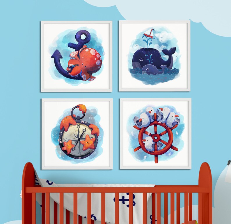 Nautical Nursery Art nautical decor nautical nursery decor Etsy