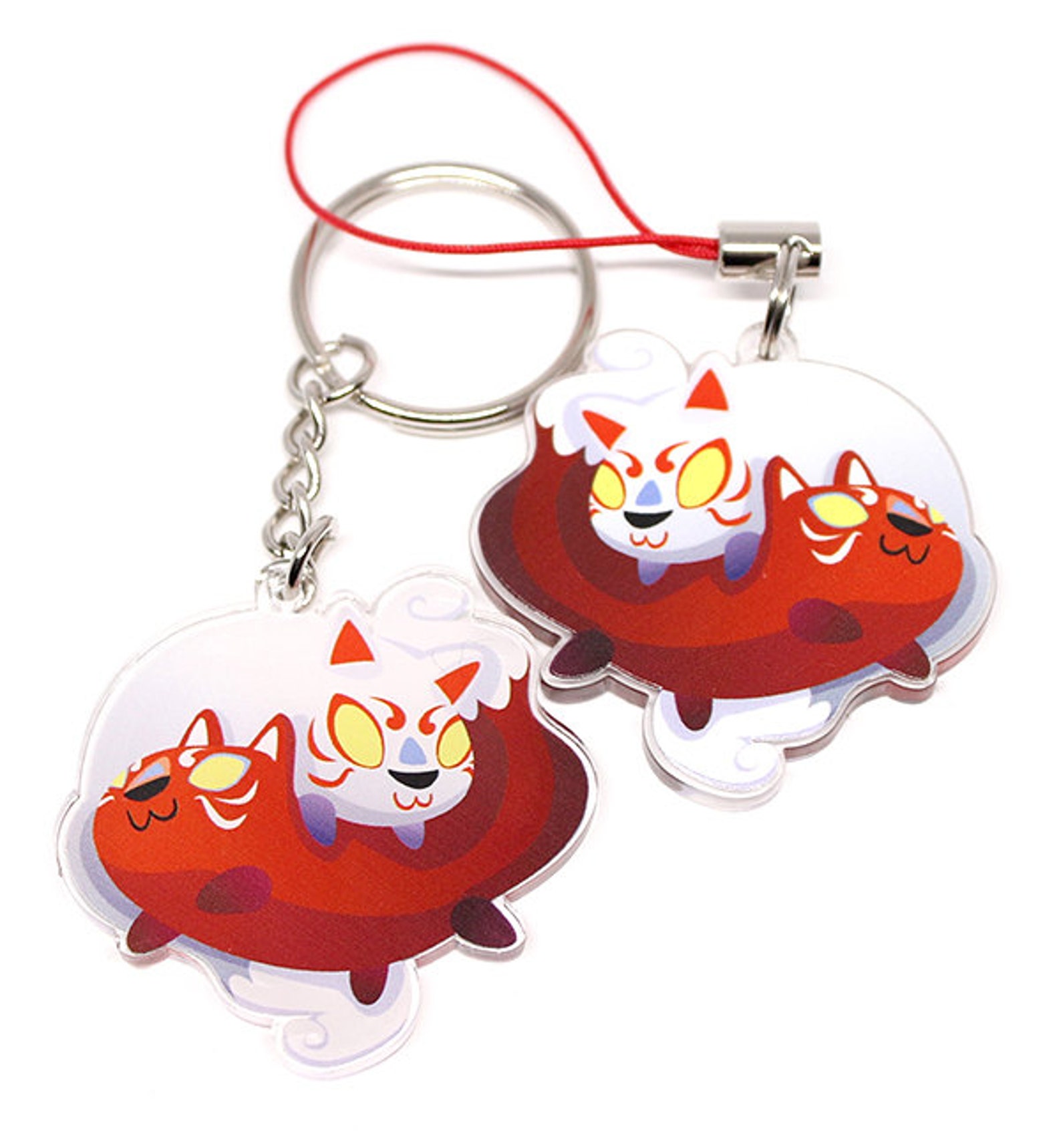 Kitsune Keychain Kitsune Phone Charm kitsune red fox cute Etsy