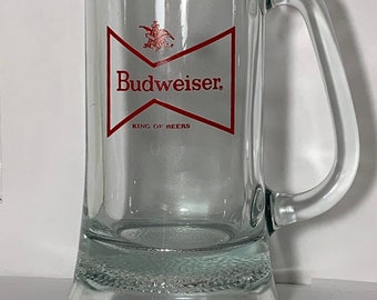 Vintage PINT SIZE BEER GLASS CUP BUDWEISER BEER 