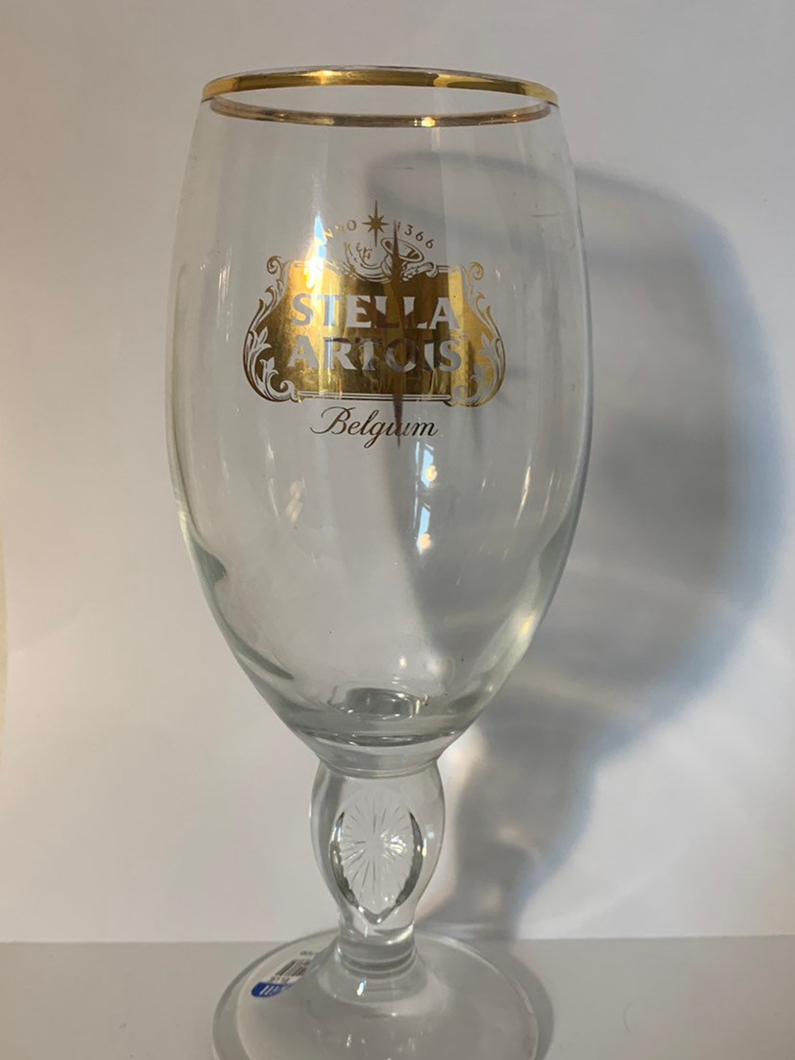 Rare Stella Artois Beer Glass With Gold Logo Etsy