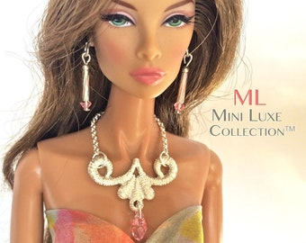 Fashion Doll Jewelry for Fashion Royalty dolls, Poppy Parker 12 Inch Doll Accessories Necklace and Earrings