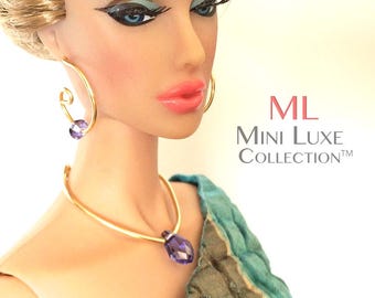 Fashion Doll Jewelry for Fashion Dolls Fashion Royalty Dolls Poppy Parker Crystal Necklace and Earring Set for Dolls
