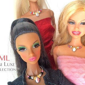 Doll Table Gifts 11 to 12 Inch Fashion Doll Jewelry 10 Colorful Doll Necklaces Fashion Royalty Dolls Poppy Parker 1.6 Scale Doll Accessories