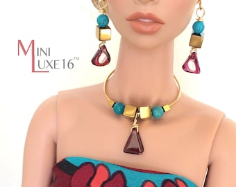 Doll Necklace, Earrings - Sybarite, FR16, Tonner Doll, Gene Doll, Kingdom Doll, Gene Marshall Doll, Poppy Parker 16 Doll | 16 Doll Jewelry