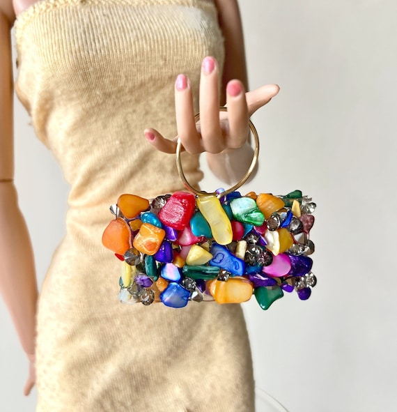 Doll handbag crystal for 16 inch dolls - Tonner Tyler, Sybarite, FR16, Poppy Parker Fashion Teen | Fashion Doll Purse | Doll Accessories