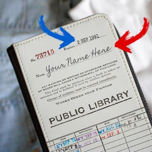 Personalized Women's Vegan Leather Wallet - Custom Vintage Library Due Date Card Design Canvas