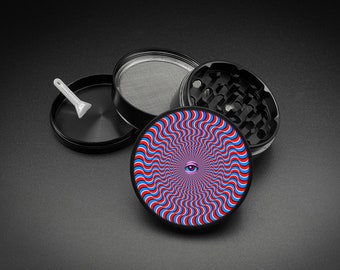 Psychedelic Movement Illusion Artwork Spice or Tobacco Herb Grinder