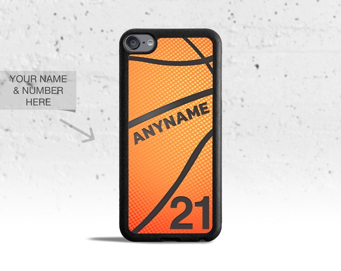 Personalized Basketball Rubber Case for Apple iPod Touch 5th 6th or 7th Gen