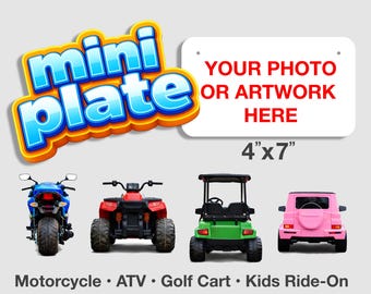 Gepersonaliseerde nieuwigheid miniplaat, ATV motorfiets golfkarplaat, 7 x 4 glanzend aluminium sublimatie blanco