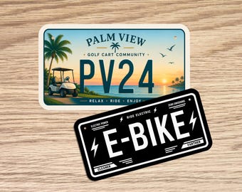 Custom E Bike Plate Personalized Golf Cart Tag Mini License Plate 4x7 3x6 Custom ATV Tag Personalized Bicycle Plate Novelty Kid Bike Tag