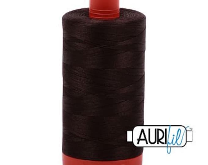 AURIFIL MAKO 50 Wt 1300m 1422y Color 5024 Dark Brown Quilt Cotton Quilting Thread