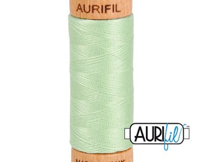 AURIFIL MAKO 80 Wt 280m 306y Color 2880 Pale Green Quilt Cotton Quilting Thread