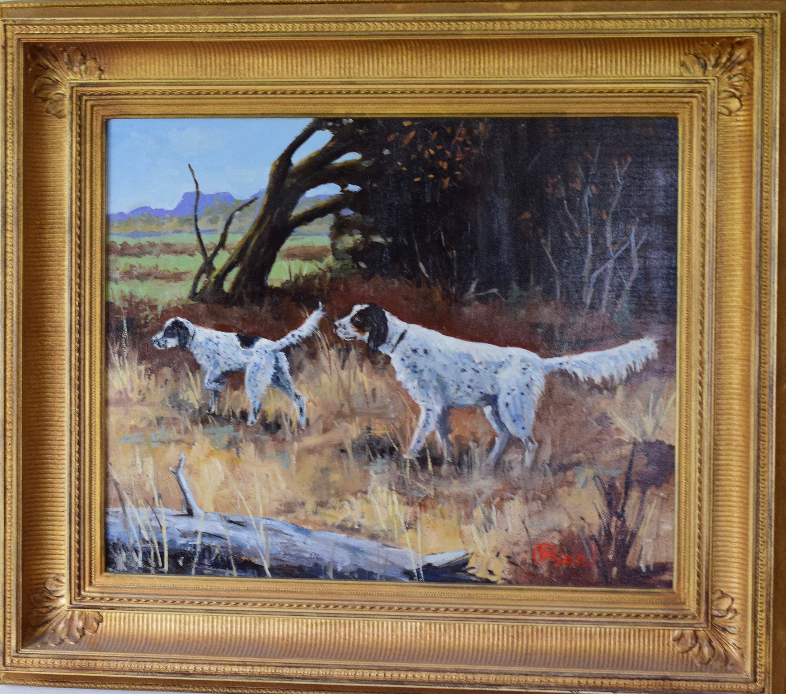 Oil Painting, Hunting Dogs, Oil Painting of Dogs, Hunting Decor, Upland Dogs, Upland Art