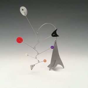 No.7 Tiniature Metal base Stabile Miniature Mobile Sculptures One of a kind 4&quot;w x 5.5&quot;h