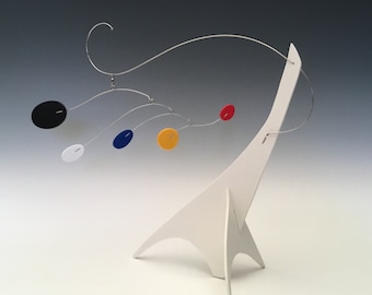 Peacenik Stabile Table Top Mobile Sculpture Home Decor Kinetic Modern Art Small all made