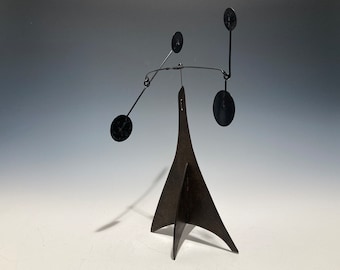 Stabile Mobile “Rhombus” Modern Art one of a kind Home Decor Wood and Metal