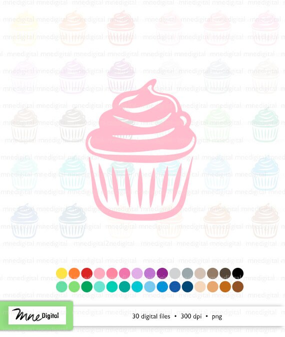 Cupcake Digital Scrapbook Papers for Birthday Invites - Etsy
