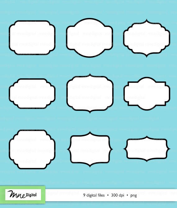 Digital Black And White Frames Printable Instant Digital Etsy