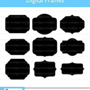 Digital Black Frames Printable Instant Digital Download PNG