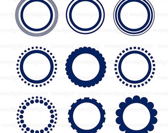 Digitale Blaue Kreis Rahmen Instant Digital Download PNG