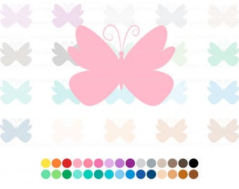 Papillon Clipart, clipart papillon Digital, plusieurs couleurs, 30 couleurs, Instant Télécharger PNG