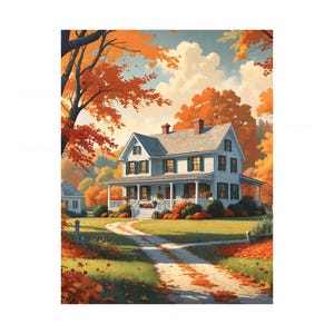 14 Clipart maisons automne, clipart maisons, clipart automne, clipart automne, journal indésirable, cartes de voeux, créations en papier, commercial