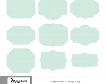 Digital Mint Frames Printable Instant Digital Download PNG