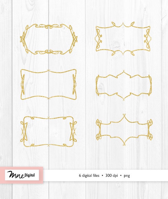 Digital Gold Frames Digital Filigree Frames Gold Transparent - Etsy