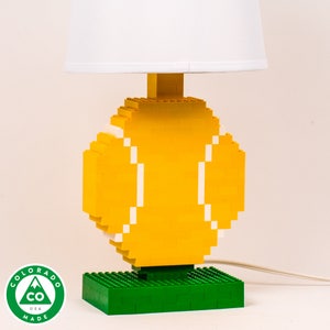 Tennis ball table lamp made from LEGO® elements